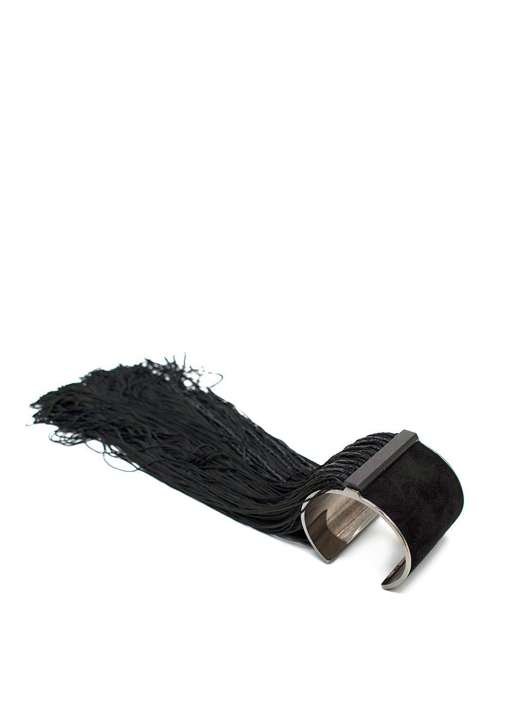 Tom Ford Black Suede Tassel Cuff Bracelet