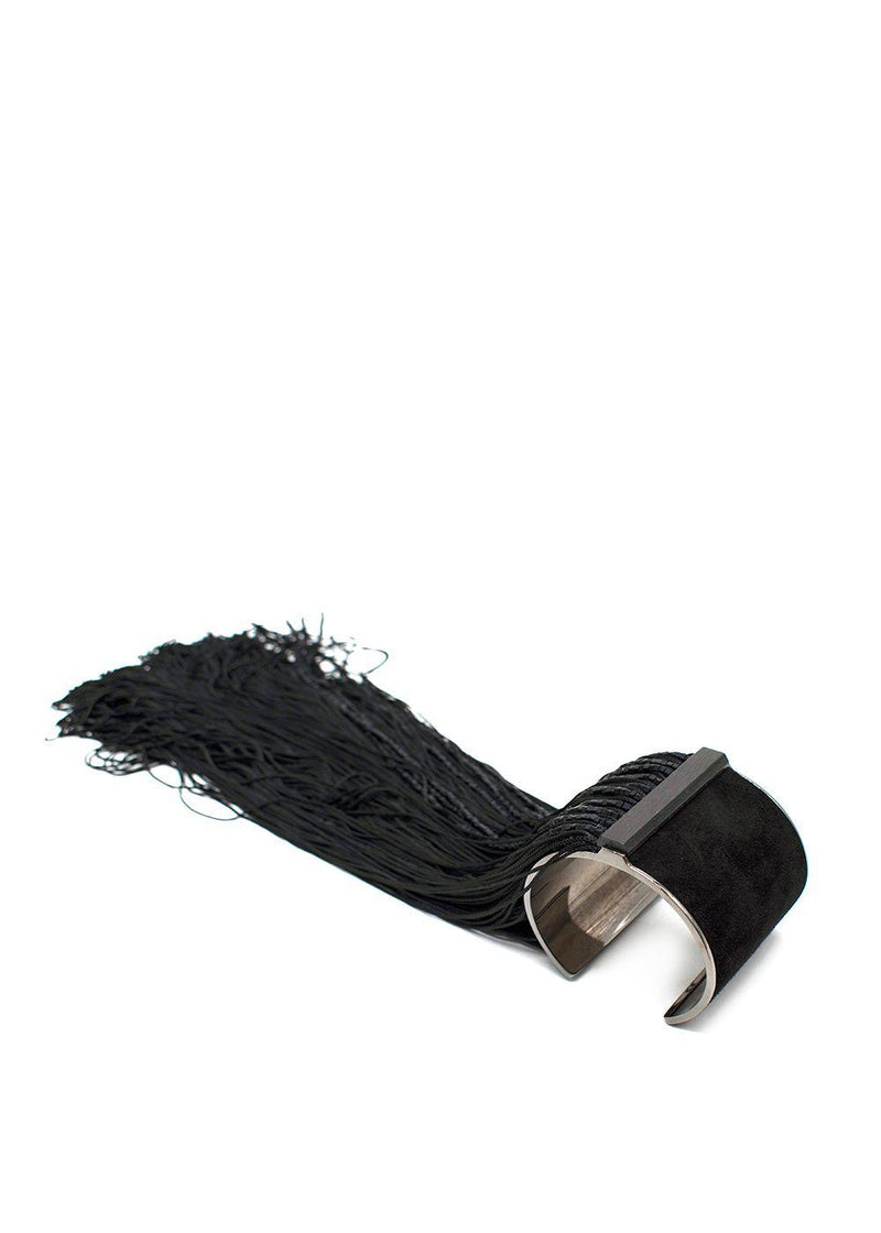 Tom Ford Black Suede Tassel Cuff Bracelet