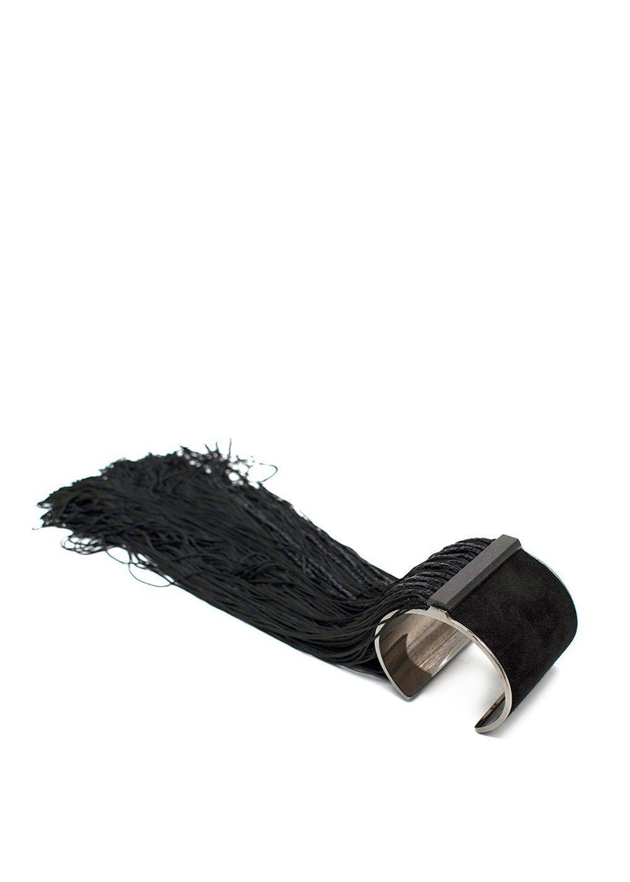 Tom Ford Black Suede Tassel Cuff Bracelet