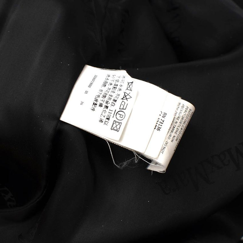 MaxMara Black Camel Hair Wrap Coat with Fur Cuffs