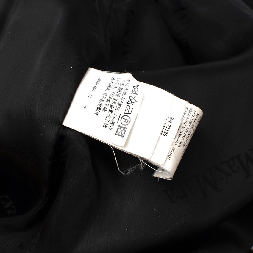 MaxMara Black Camel Hair Wrap Coat with Fur Cuffs
