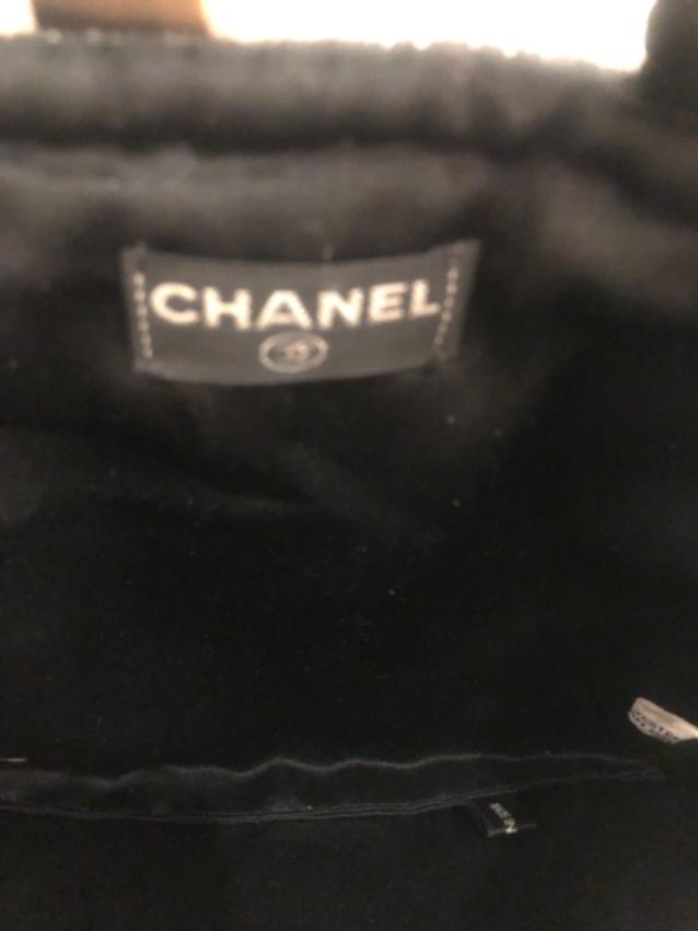 Chanel White Vintage CC Sequin Tote Bag