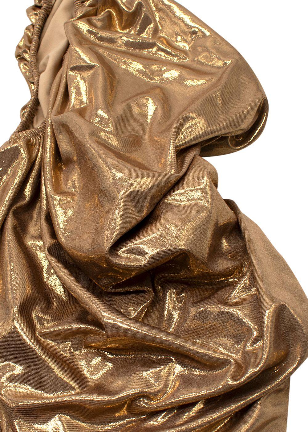 Norma Kamali Gold Lame 'Diana' Mini Dress