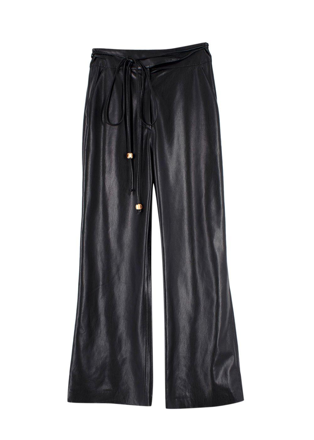 Nanushka Black Chimo Vegan Leather Wide-leg Trousers