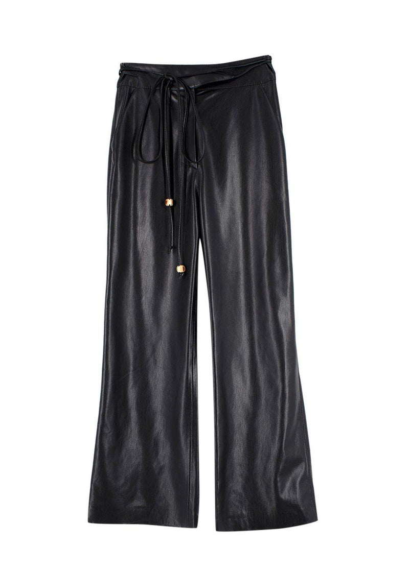 Nanushka Black Chimo Vegan Leather Wide-leg Trousers