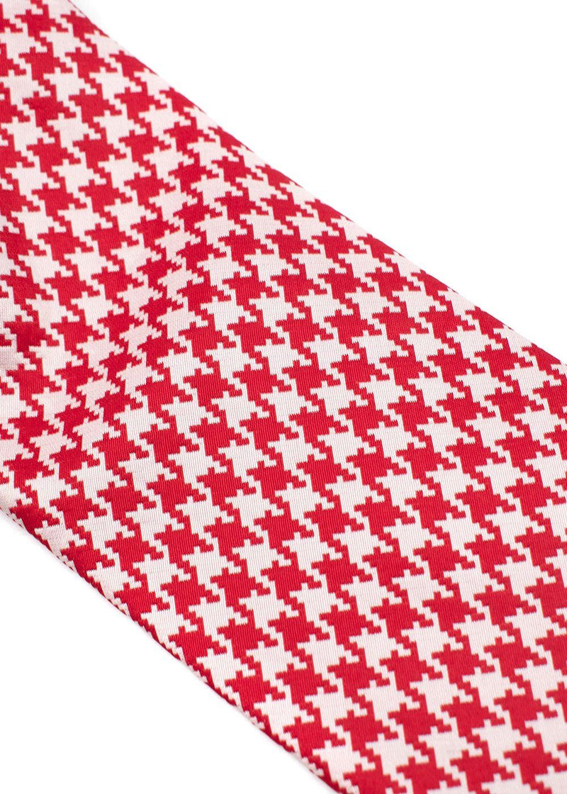 Red & White Houndstooth Tie