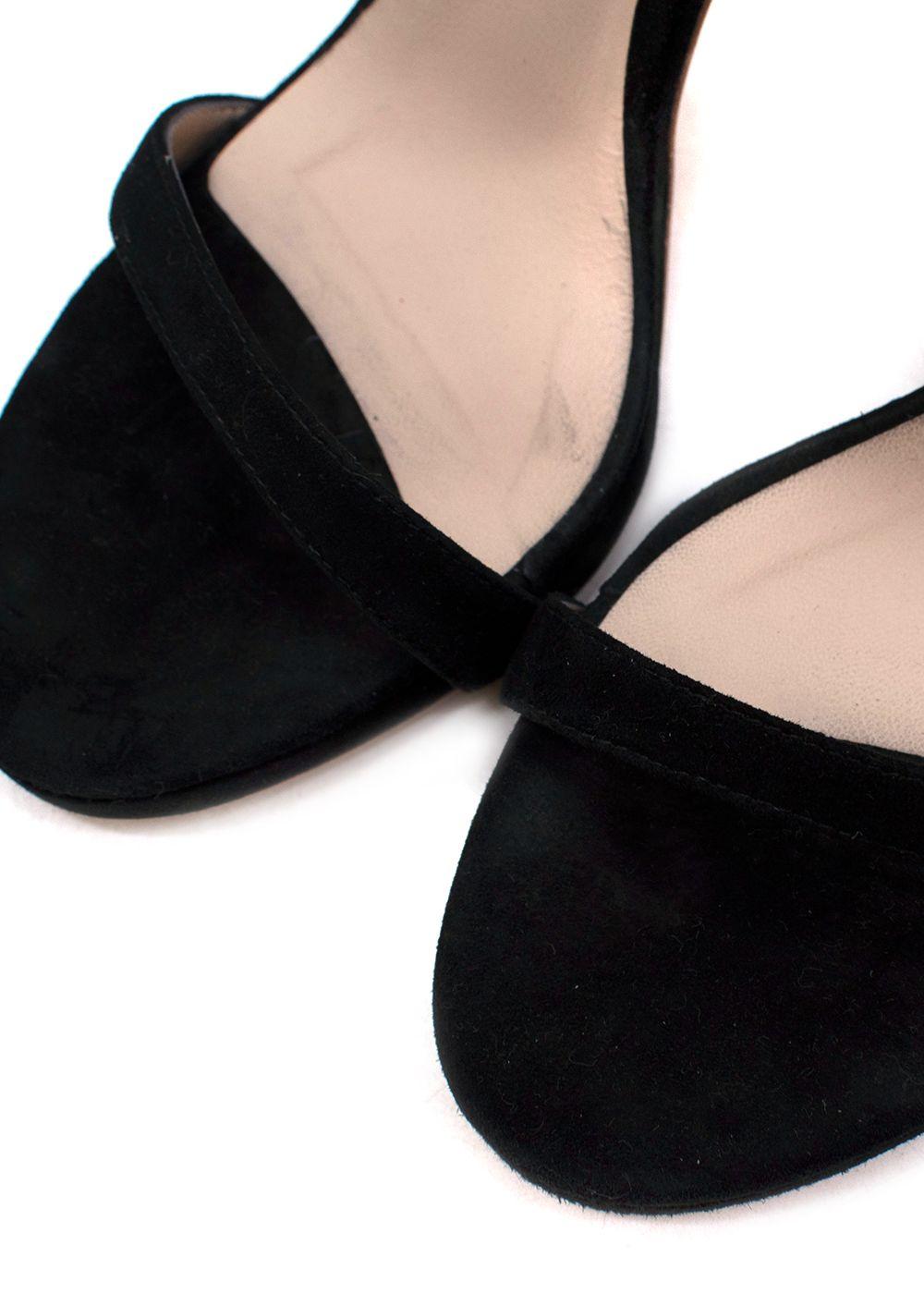 Ralph & Russo Black Suede Eden Plexi Sandals