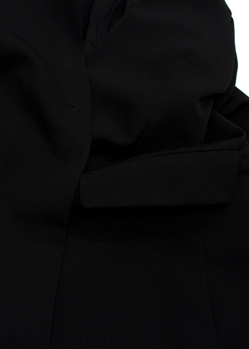 Issue Twelve Black Collarless Single Breasted Blazer