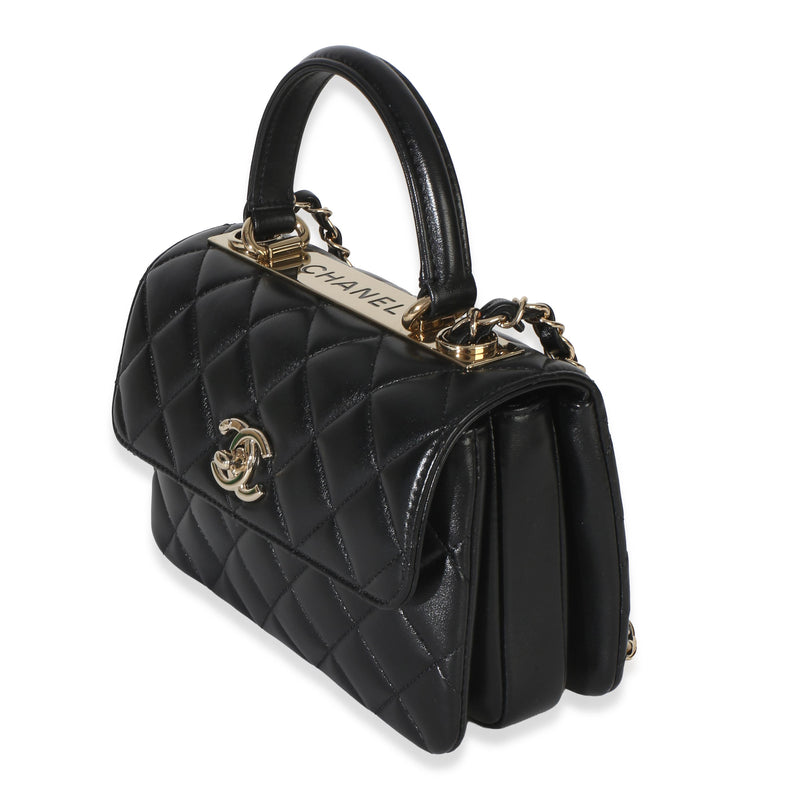 Chanel Black Quilted Lambskin Mini Trendy CC Top Handle