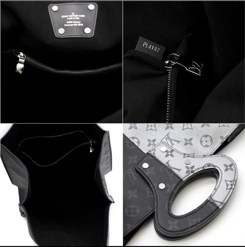 Louis Vuitton Black & Silver Split Monogram Runway Tote