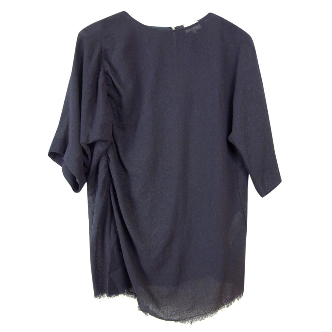 Bimba Y Lola Black Ruched Detail Crew Neck Top