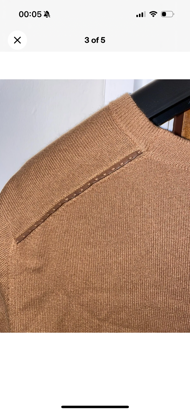 Tan Brown Cashmere Round Neck Jumper