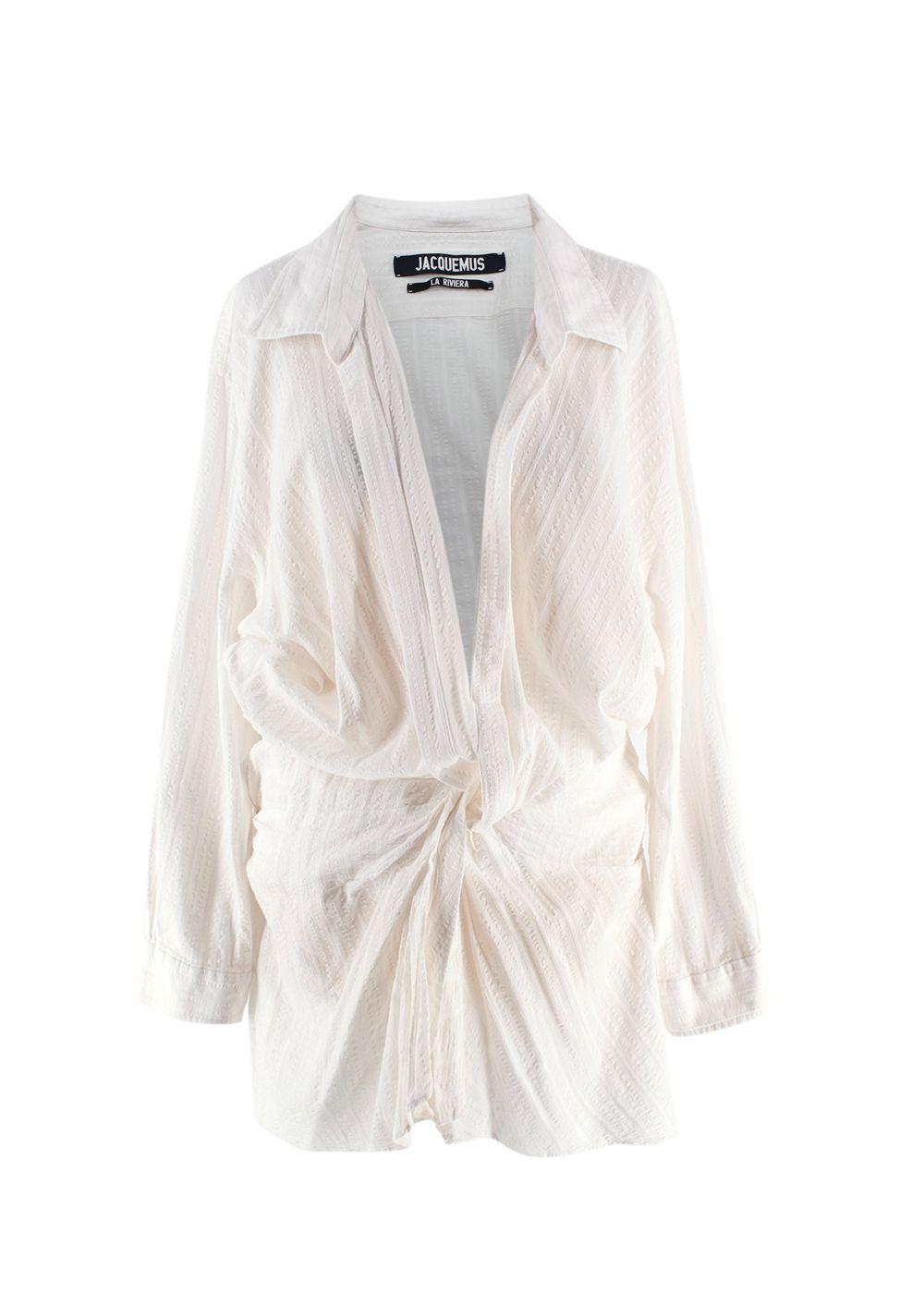 Jacquemus White 'La Riviera'  Textured Mini Dress