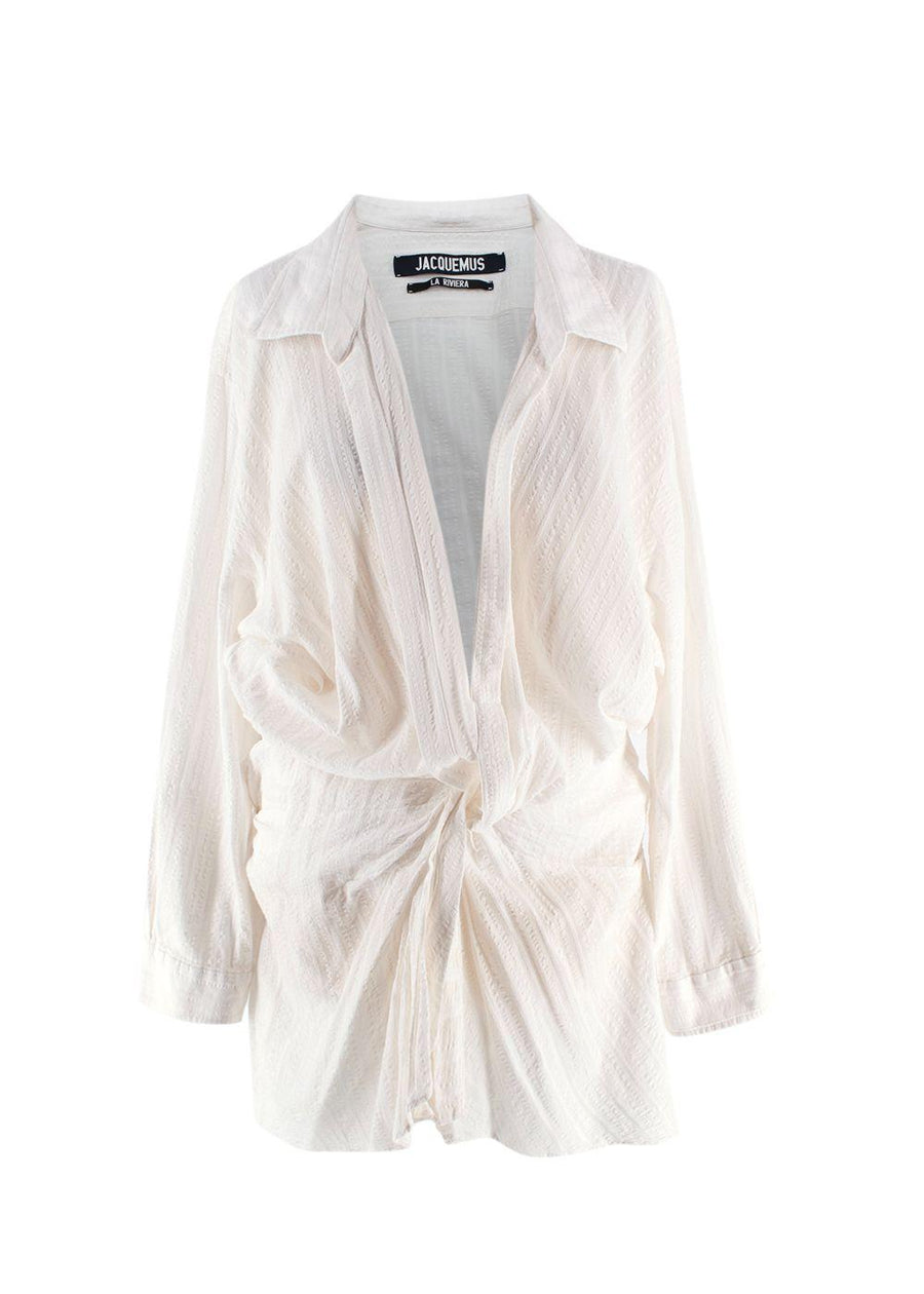 Jacquemus White 'La Riviera'  Textured Mini Dress