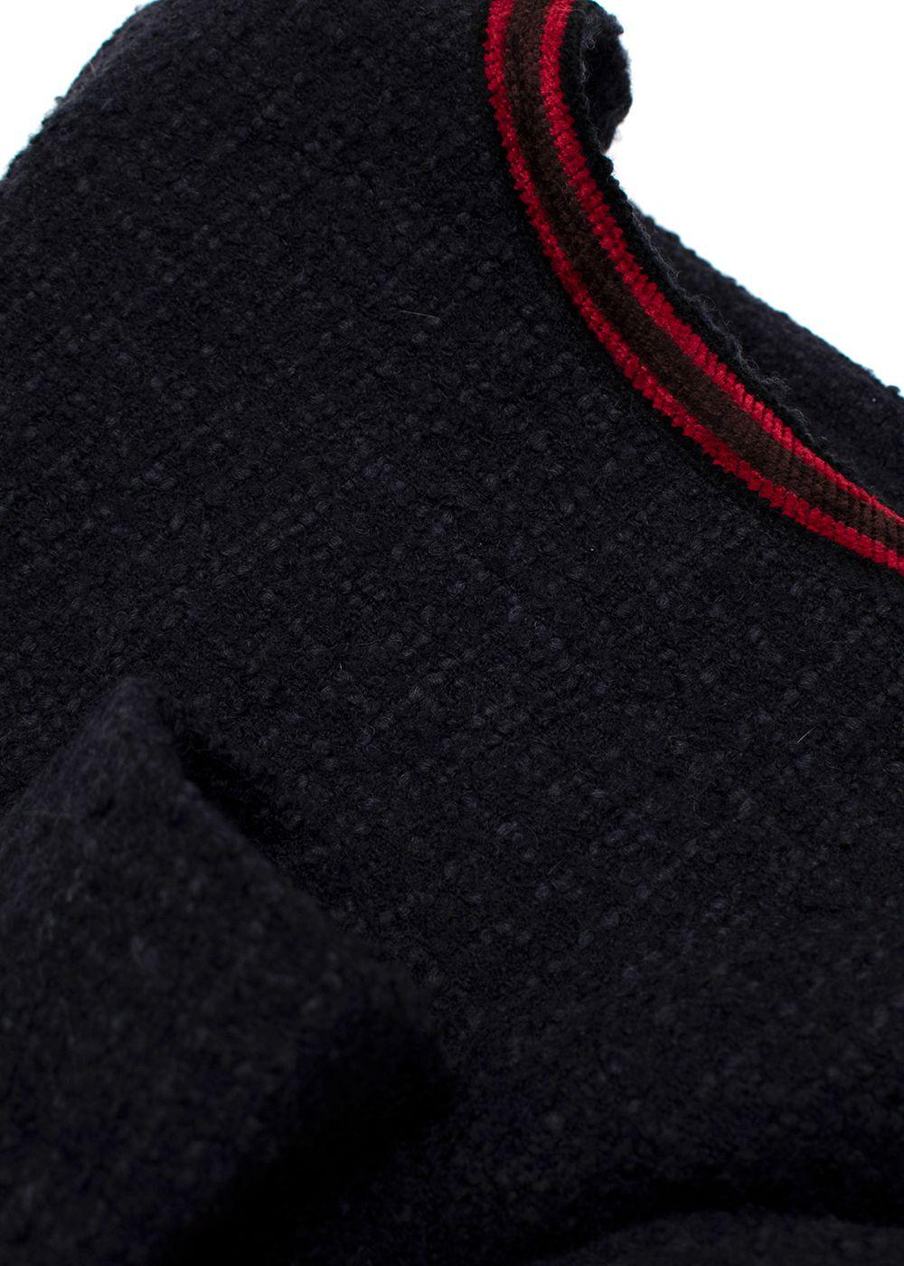 Claudie Pierlot Navy Contrast Trim Tweed Jacket