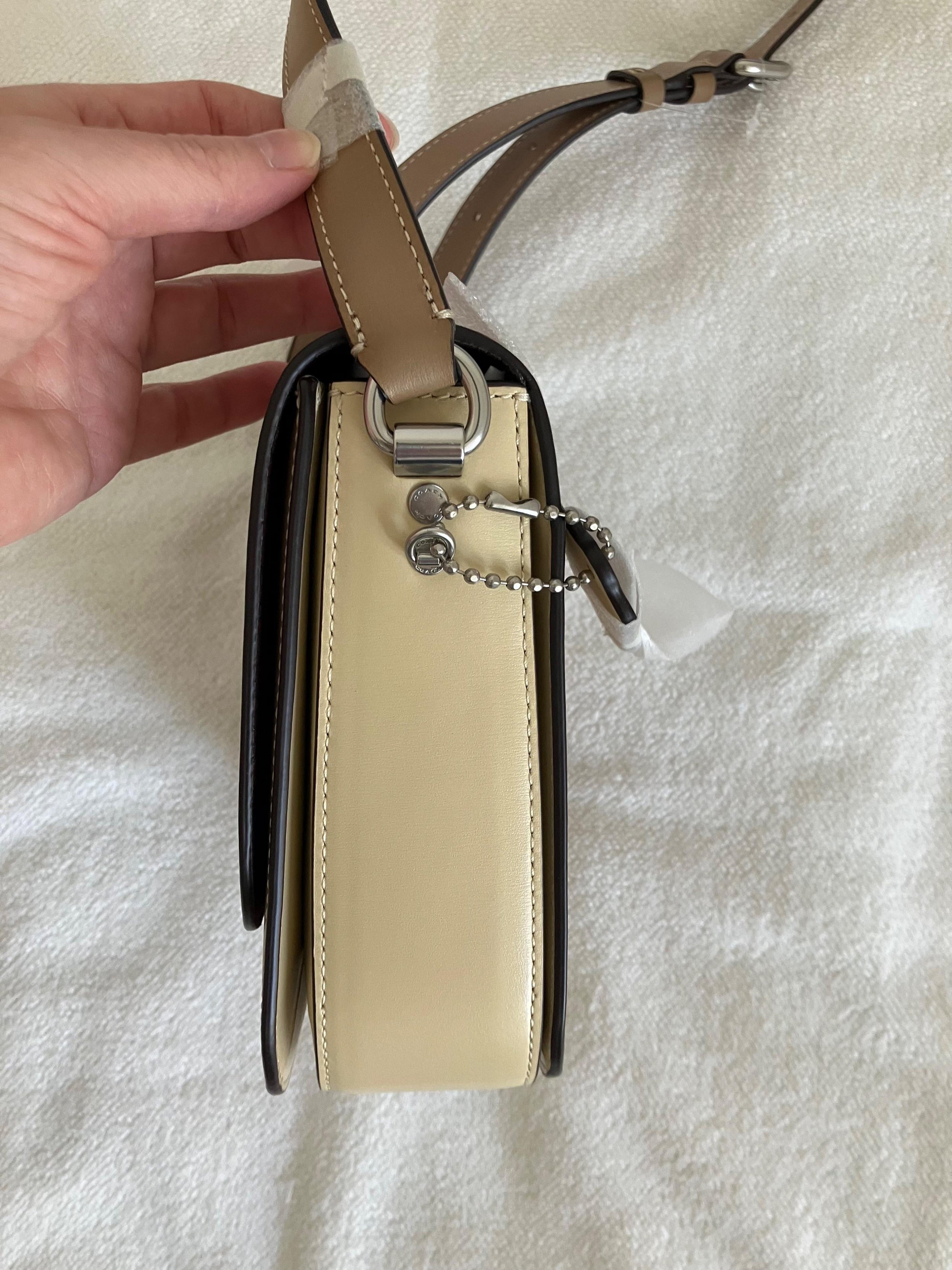 Coach Taupe Hutton Saddle bag