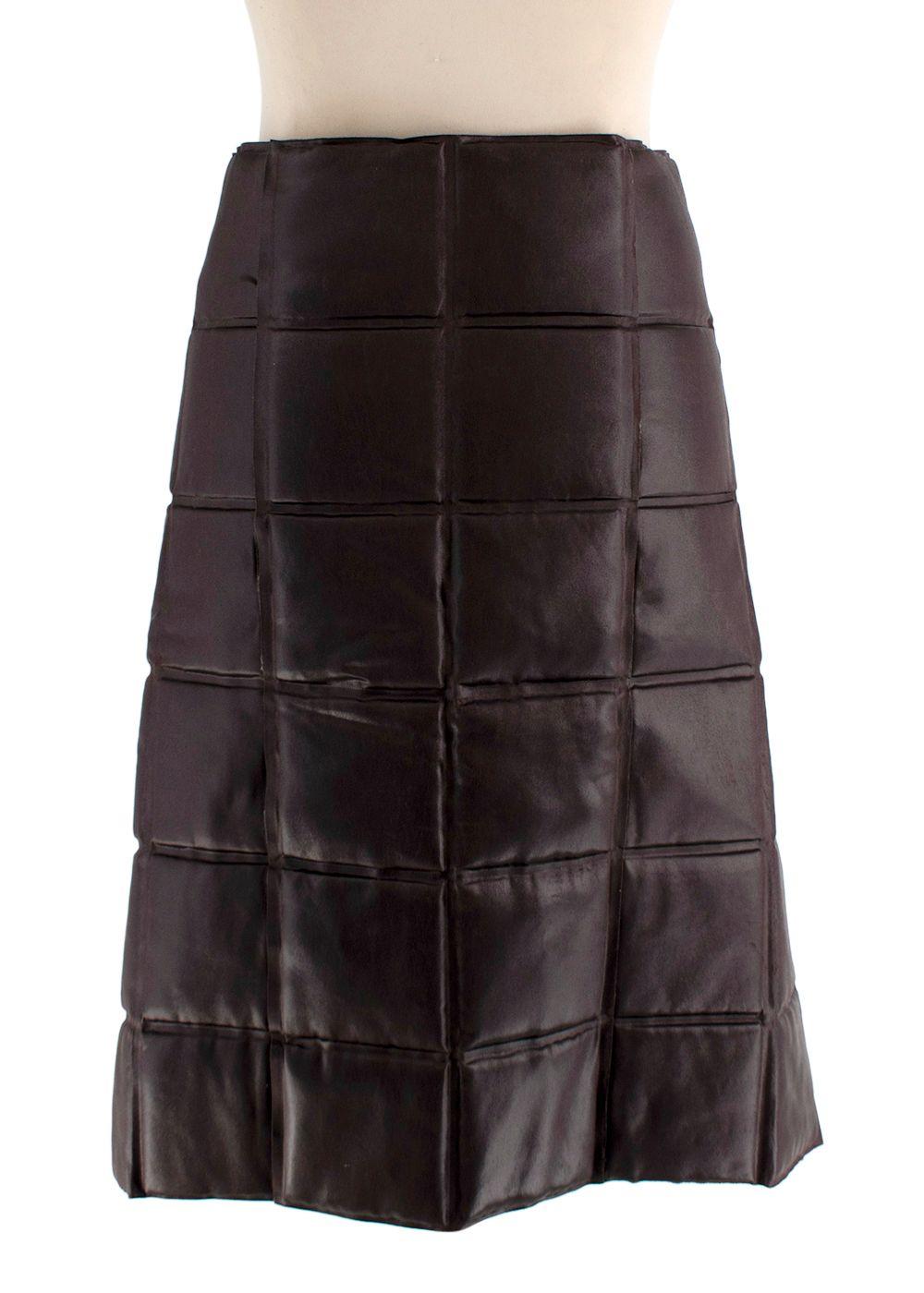 Bottega Veneta Chain Link Chocolate Brown Padded Two Piece Skirt