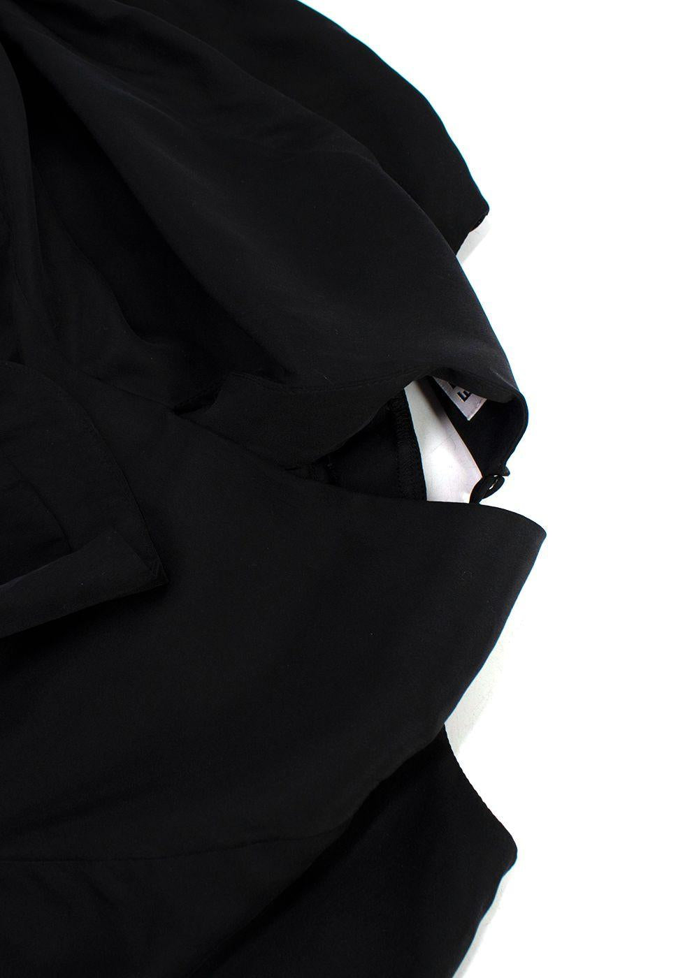 Frame Black Silk Voluminous Cuff Blouse