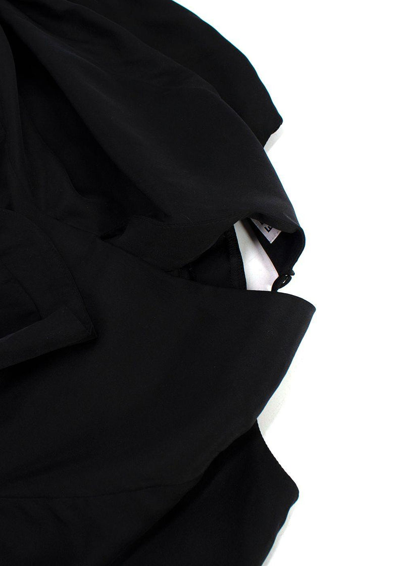 Frame Black Silk Voluminous Cuff Blouse