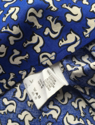 Bonpoint Kids Squirrel Print Blue Blouse