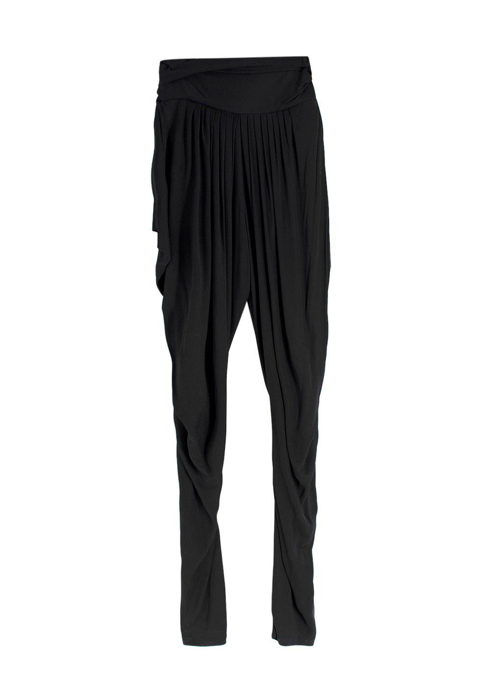 Alexander McQueen Black Silk Blend Harem Pants