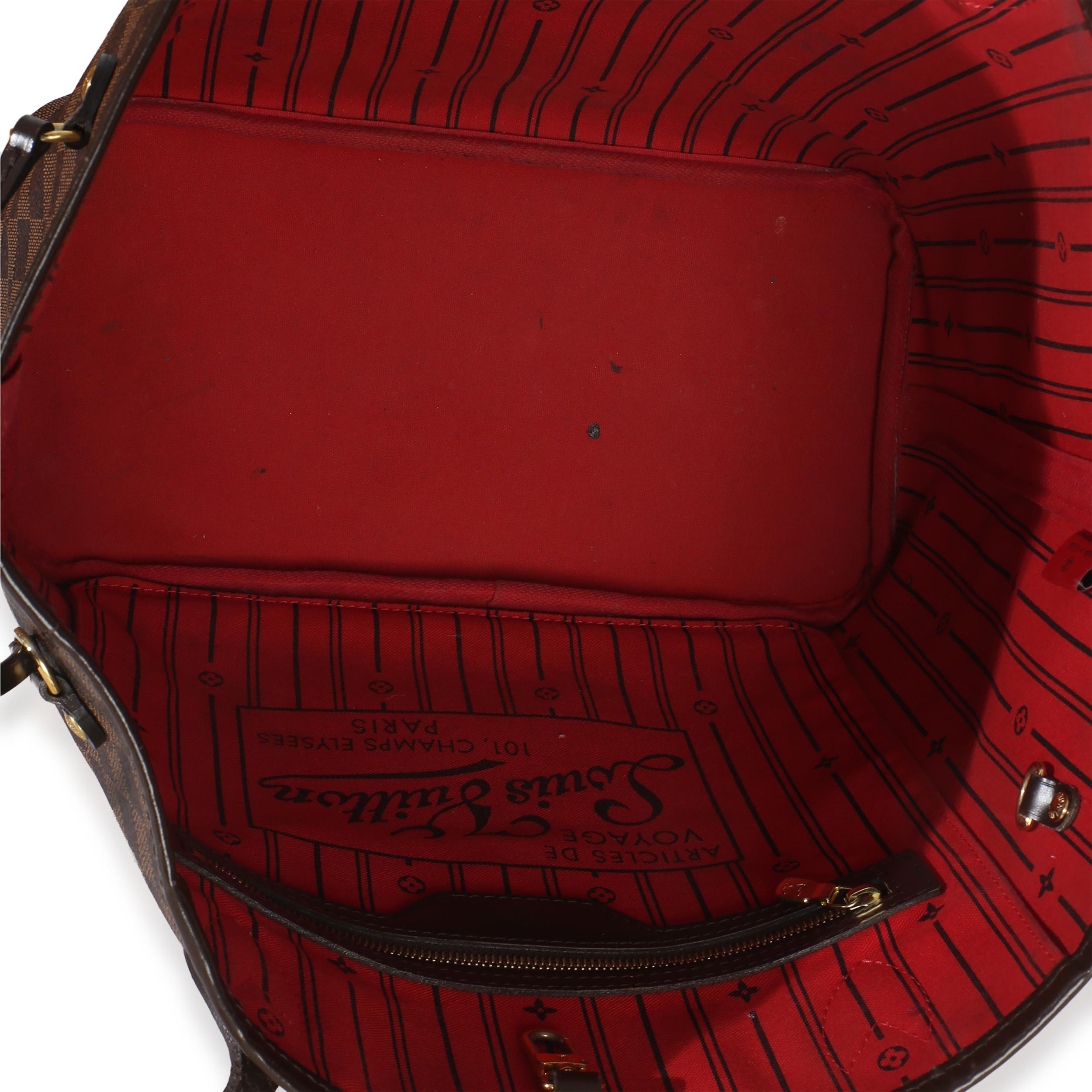 Louis Vuitton Coated Canvas Damier Ebene Neverfull MM