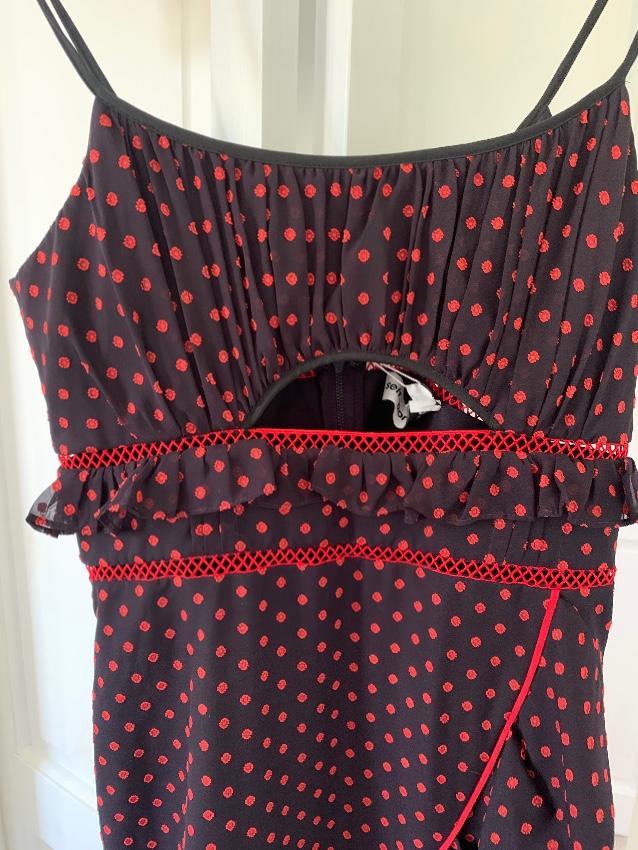 Self Portrait Cut-out frilled mini dress