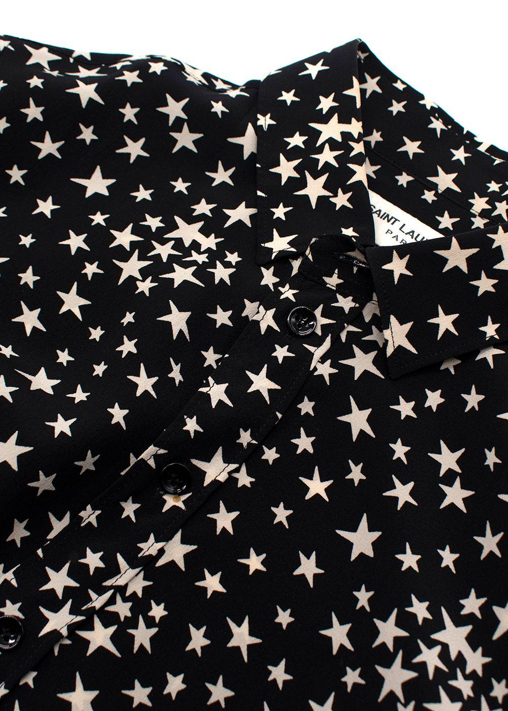 Saint Laurent Black and White Star Blouse
