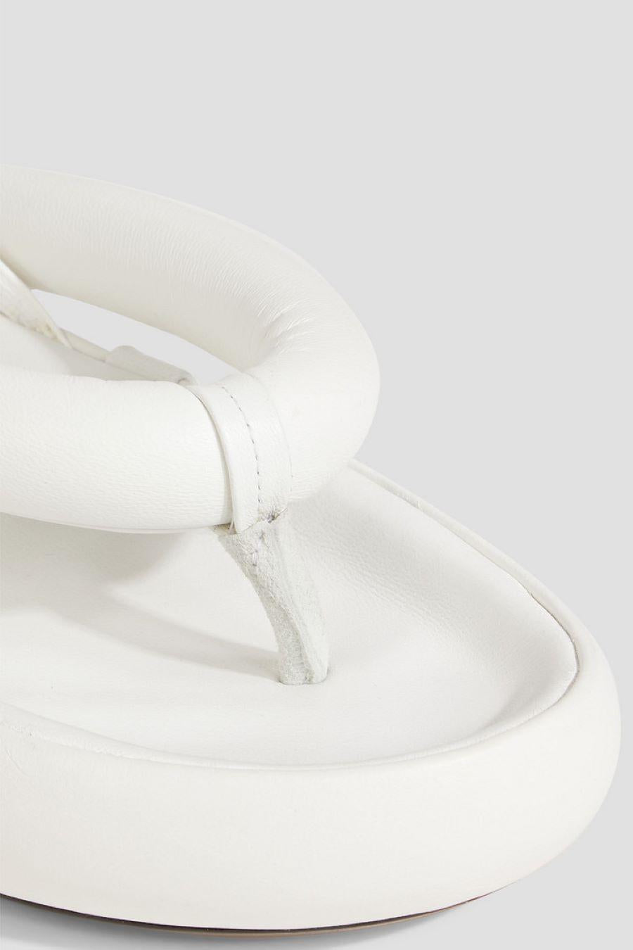 Isabel Marant White Leather “Orene” Platform Sandals