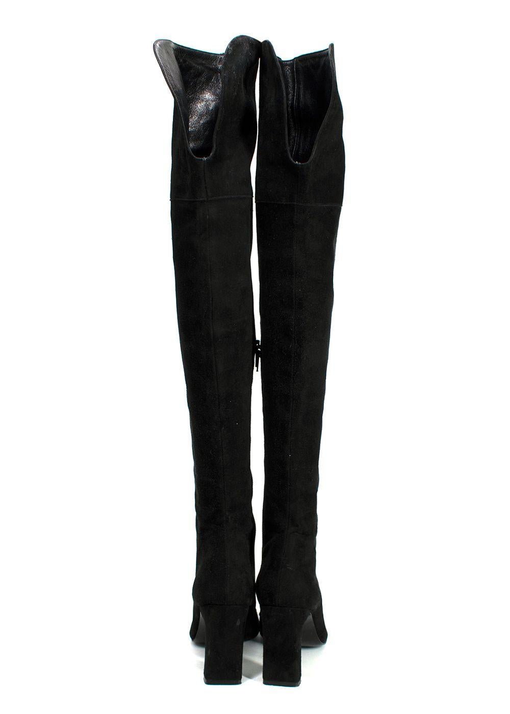 Charles Jourdan Black OTK Suede Boots