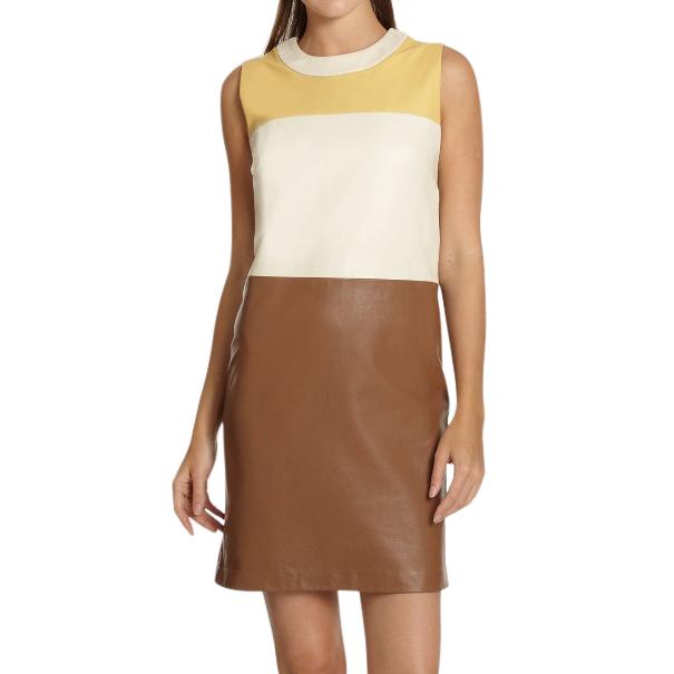 Raoul colorblock leather dress