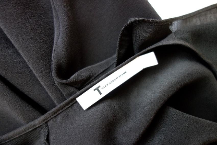 T by Alexander Wang Silk Dress with Sheer Mesh Inserts