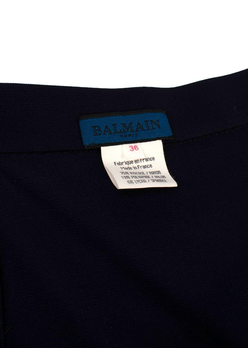 Balmain Navy Blue Midi Skirt