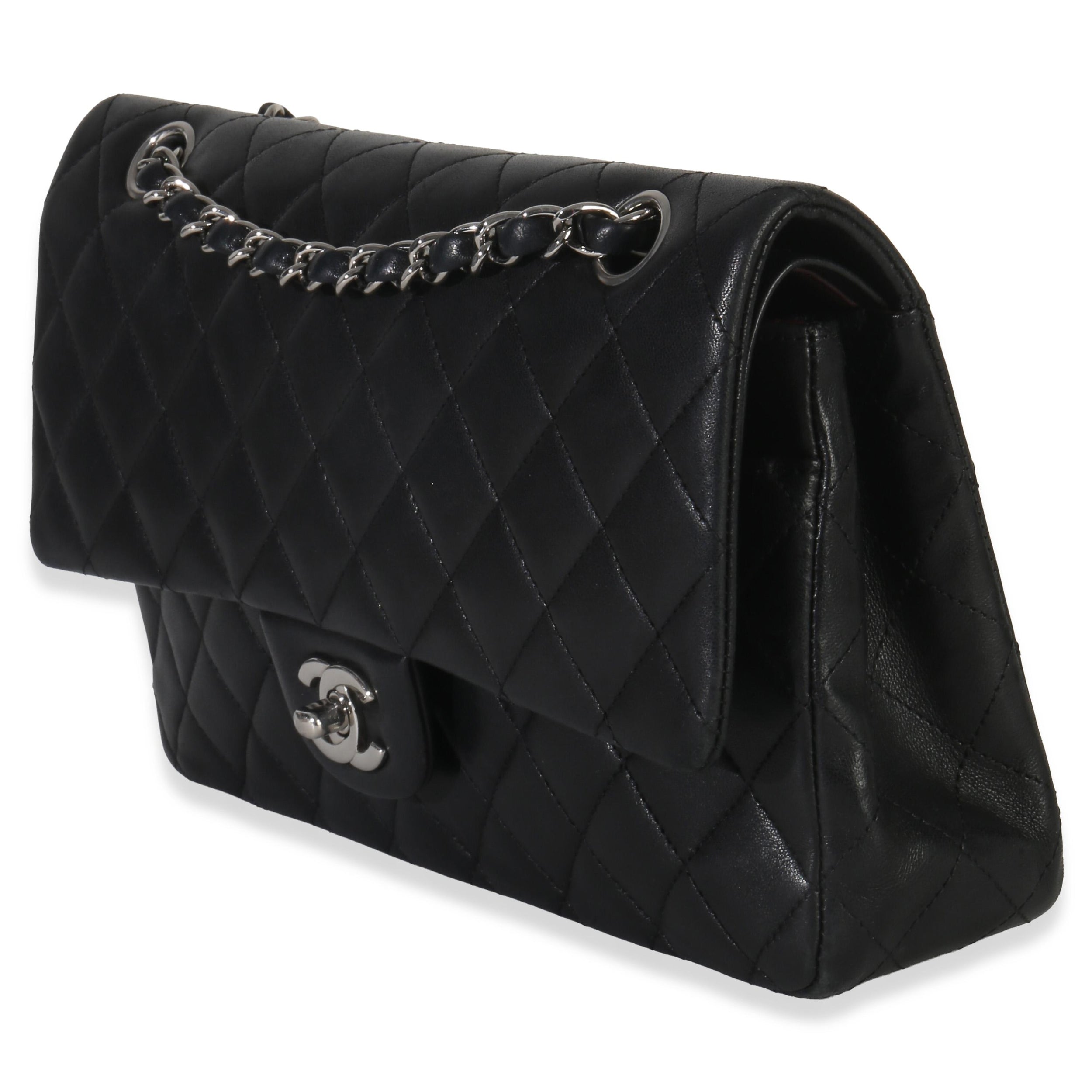 Chanel Black Quilted Lambskin Medium Classic Double Flap Bag