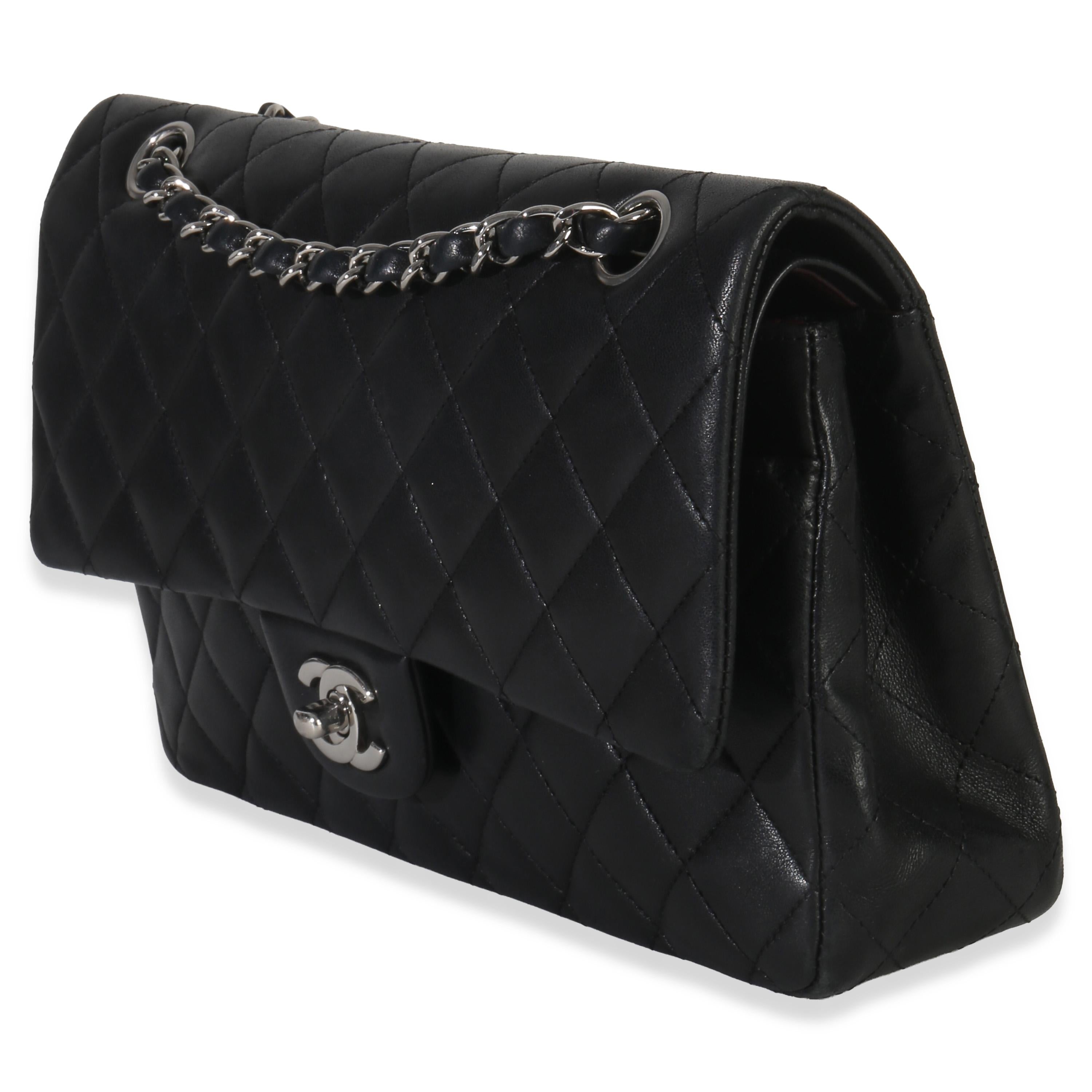 Chanel Black Quilted Lambskin Medium Classic Double Flap Bag