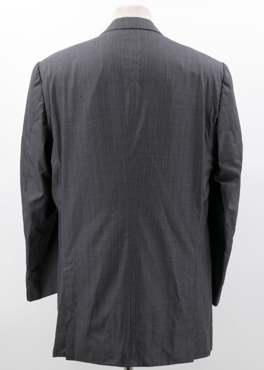 Lanvin Grey and Red Pinstripe Blazer