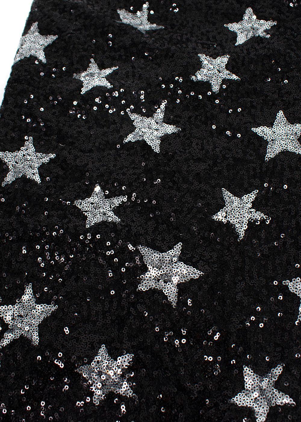 Ainea Black Star Sequin Cowl Neck Gown