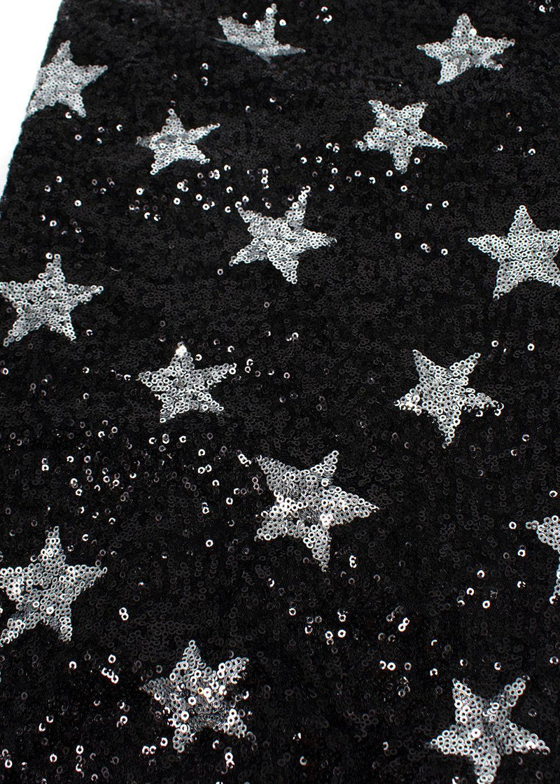 Ainea Black Star Sequin Cowl Neck Gown