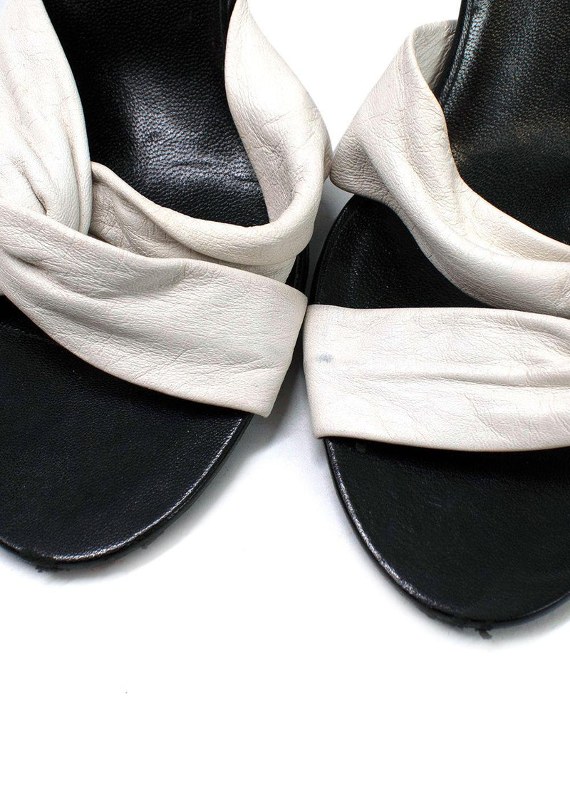 Celine Black and White Leather Twist Pumps