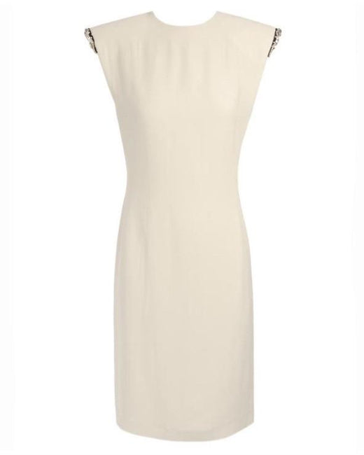 Lanvin Crystal-Embellished Padded Shoulder Dress