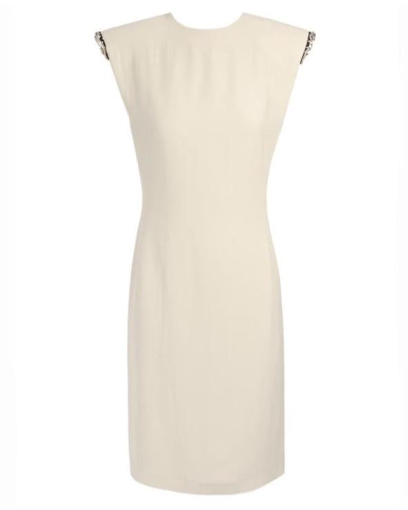 Lanvin Crystal-Embellished Padded Shoulder Dress