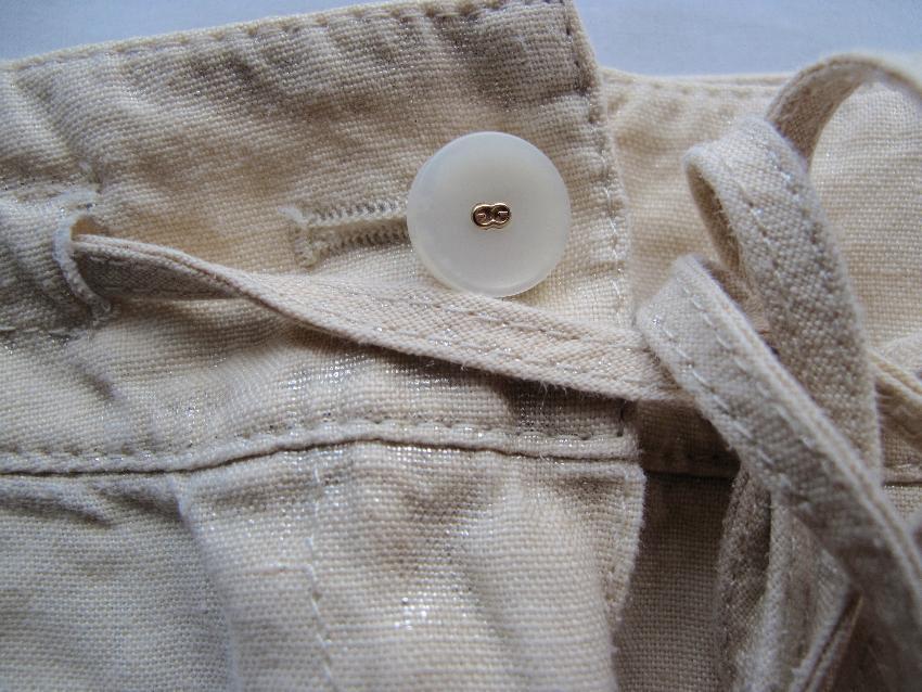Escada Metallic Linen Cream Skirt
