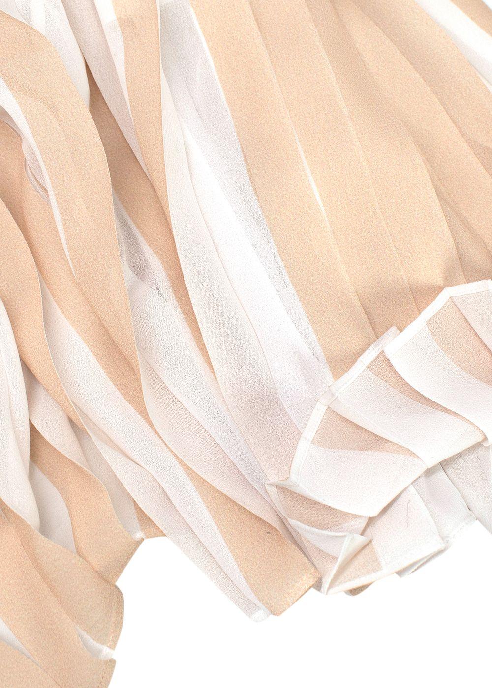 Peserico Cream Ombre Pleated Midi Skirt