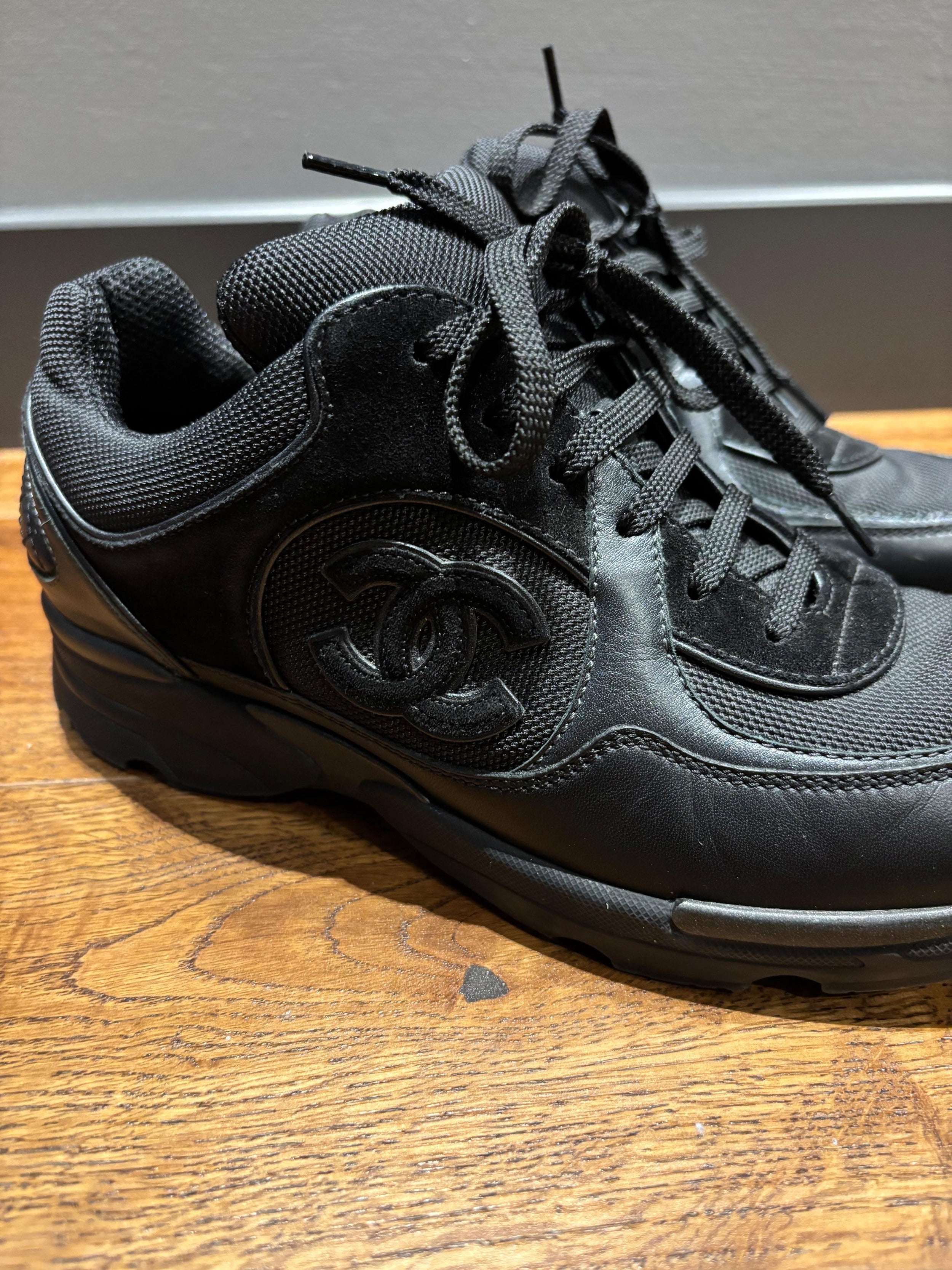 Chanel Black CC Trainers