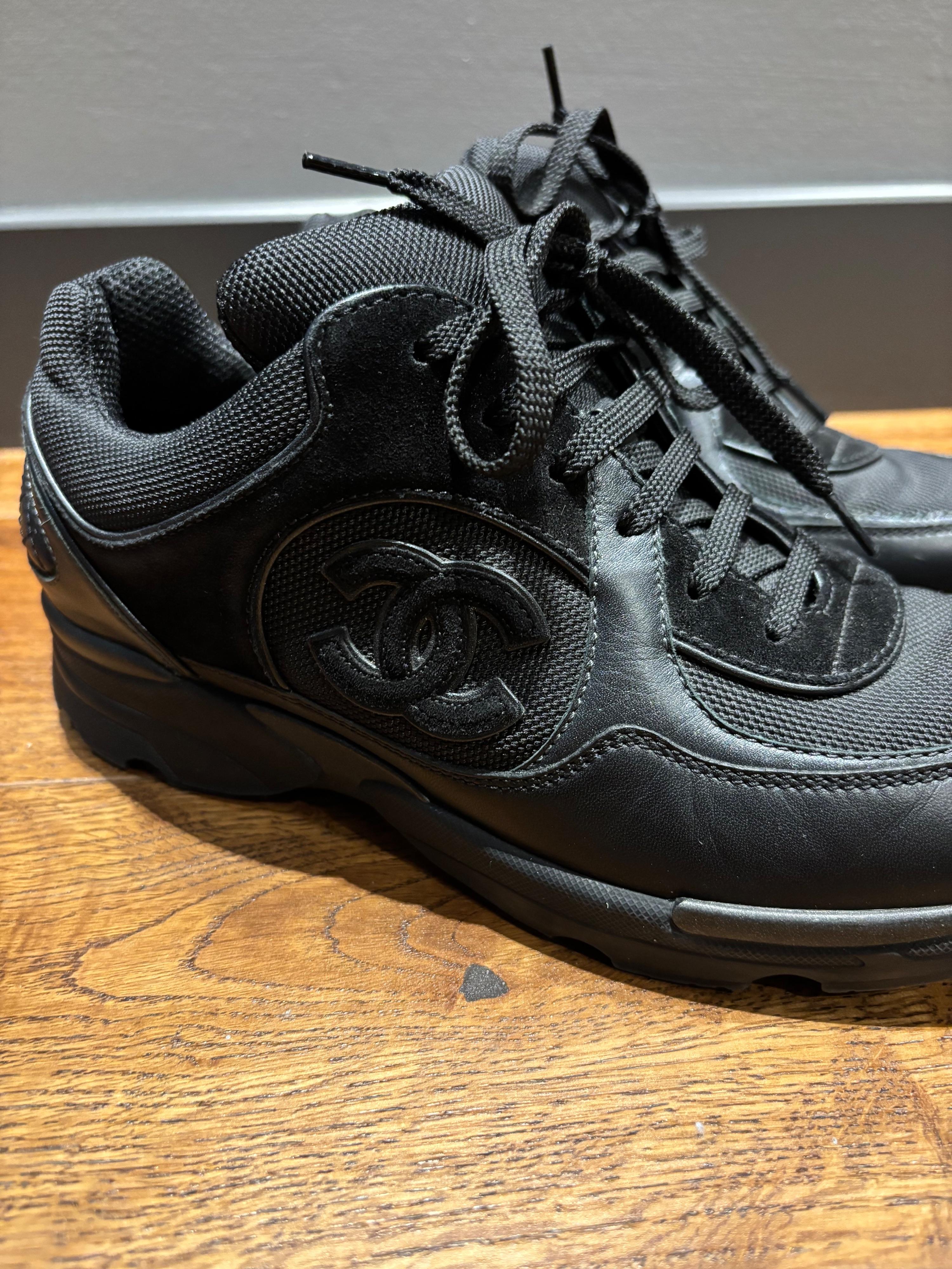 Chanel Black CC Trainers