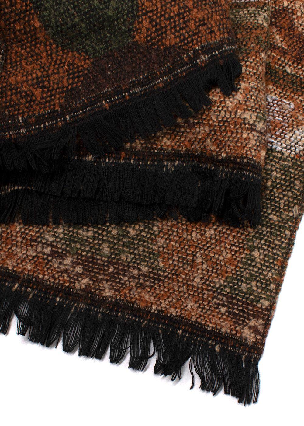 Bespoke Brown Multi-Coloured Aztec Print Woven Scarf