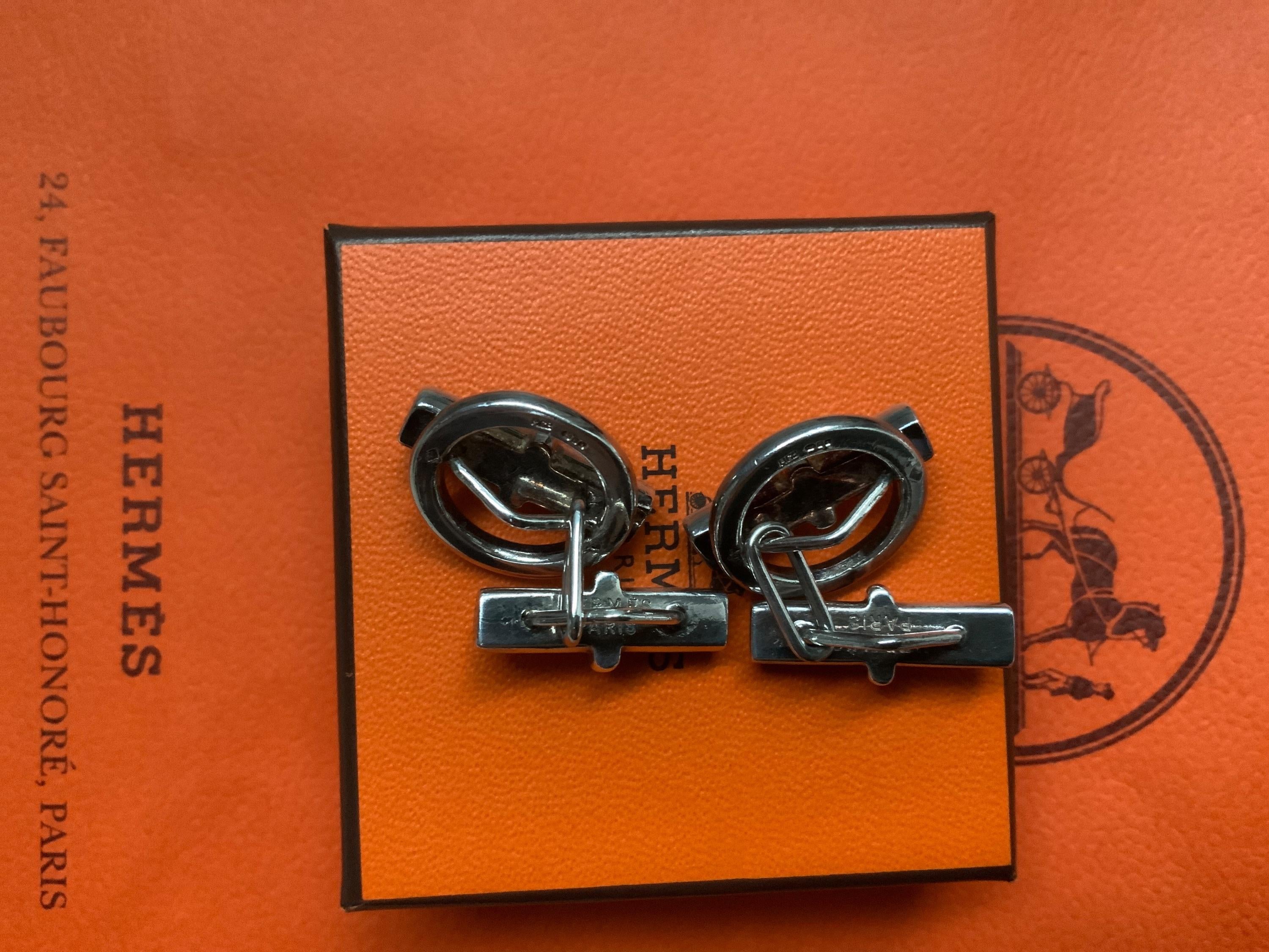 Hermes Vintage Sterling Silver Cufflinks
