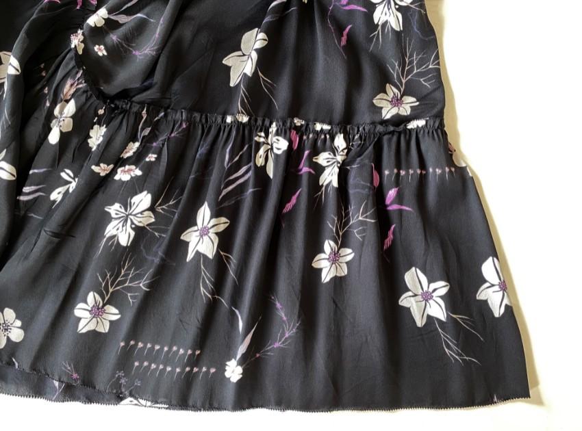 Closed Floral Print Satin Dress
