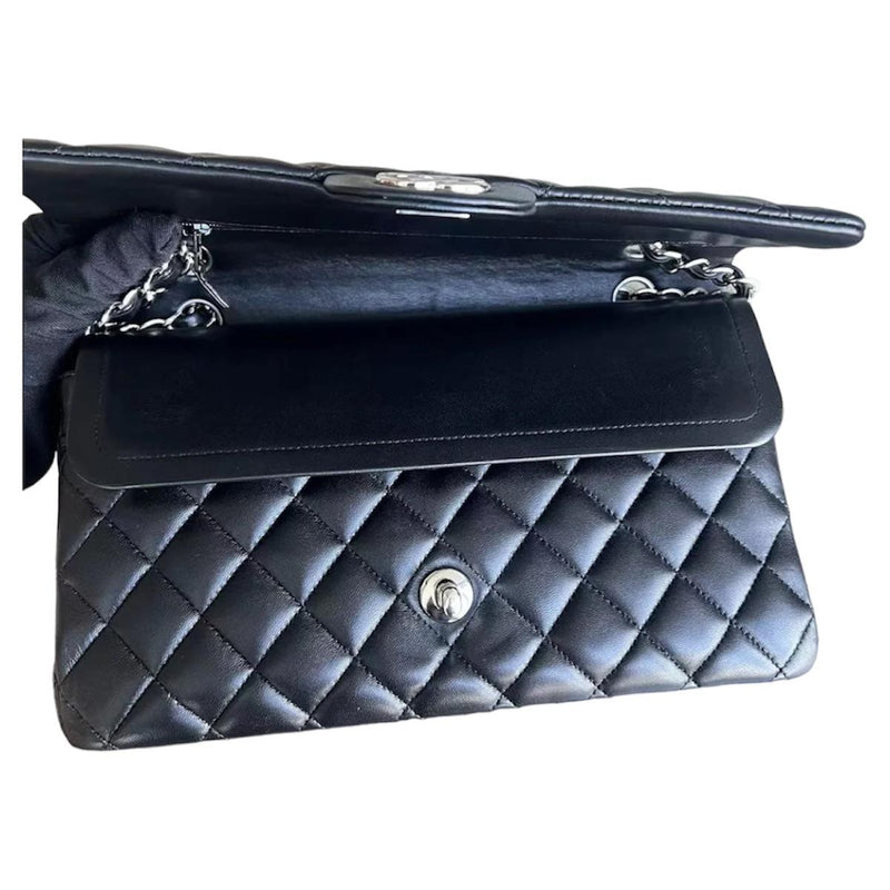 Chanel Black Lambskin Medium Double Flap Bag