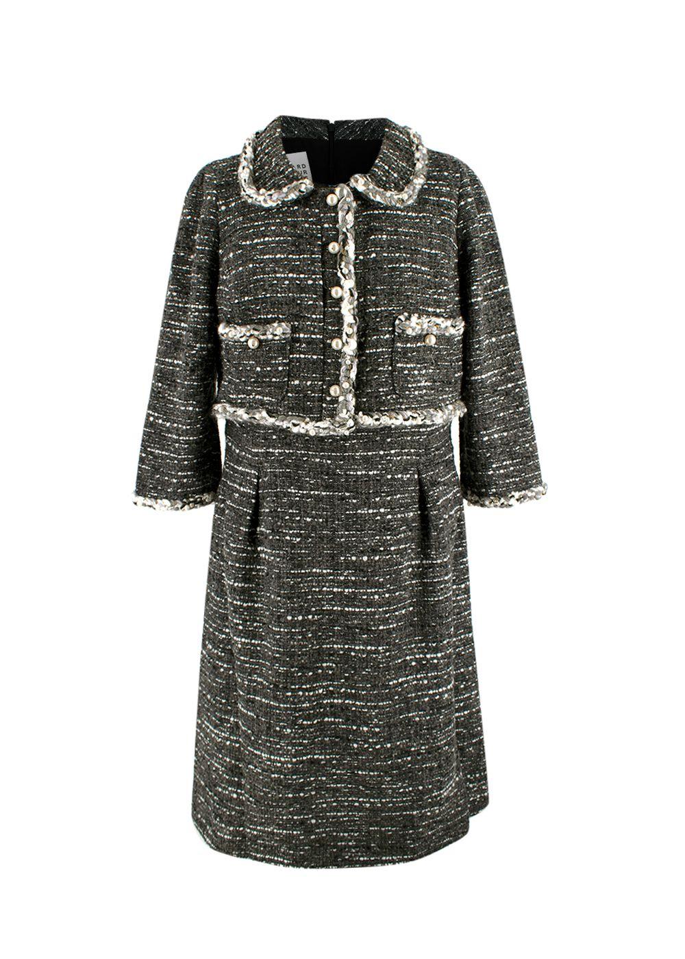 Edward Archour Paris Grey Tweed Dress